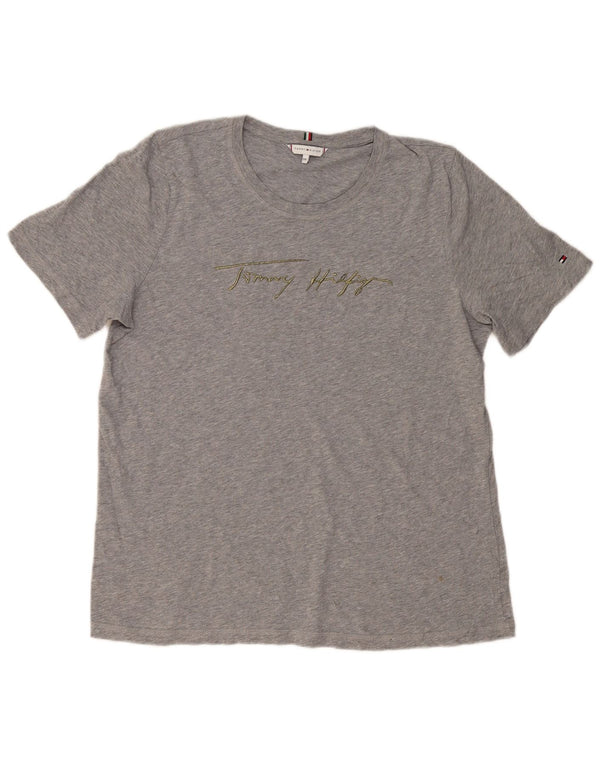 Tommy Hilfiger Ženska majica kratkih rukava s grafičkim motivima UK 20 2XL Siva