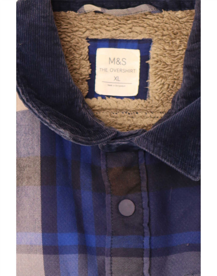 Marks & Spencer muška majica Lumberjack Shirt XL plavi karirani poliester