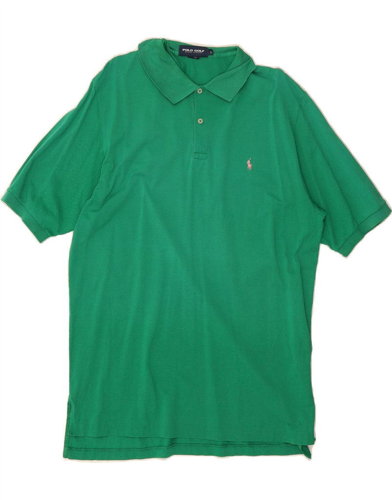 RALPH LAUREN Mens Polo Shirt Large Green Cotton Vintage Ralph Lauren and Second-Hand Ralph Lauren from Messina Hembry 