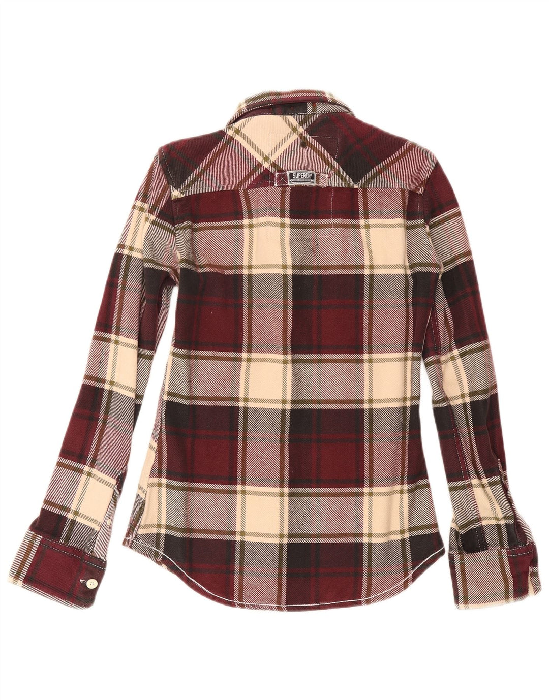 Superdry muška flanelska košulja, mali bordo karirani pamuk