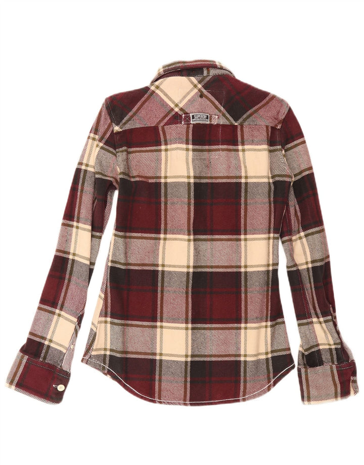 Superdry muška flanelska košulja, mali bordo karirani pamuk