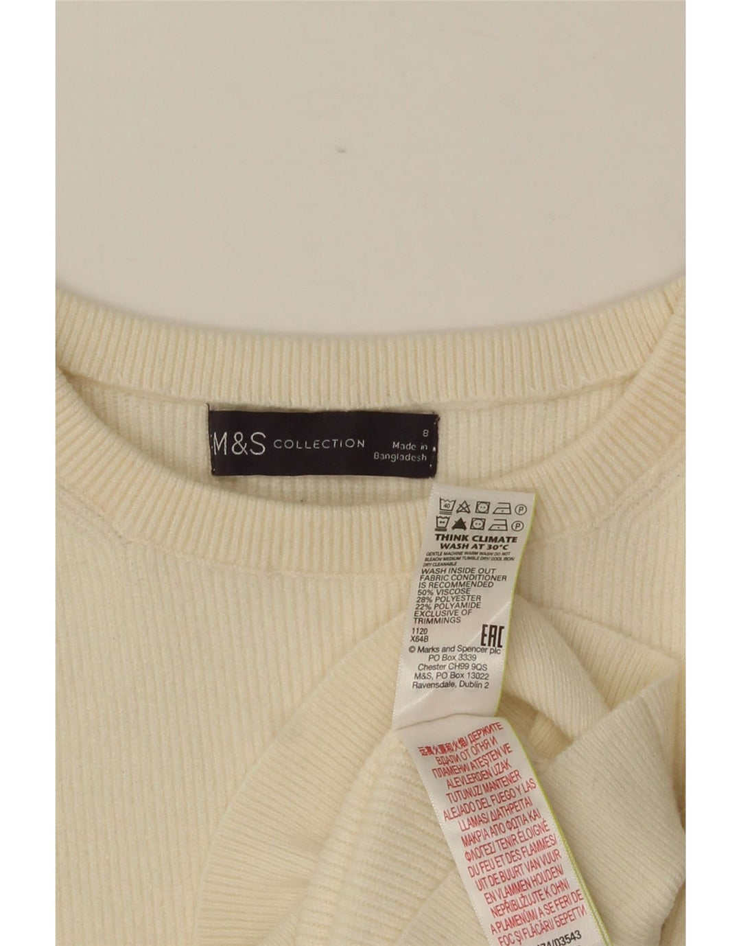 MARKS & SPENCER Ženski džemper s okruglim izrezom UK 8 Mali bež