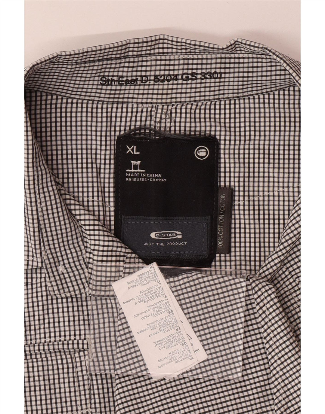 G-STAR muška košulja XL, pamuk crne kare