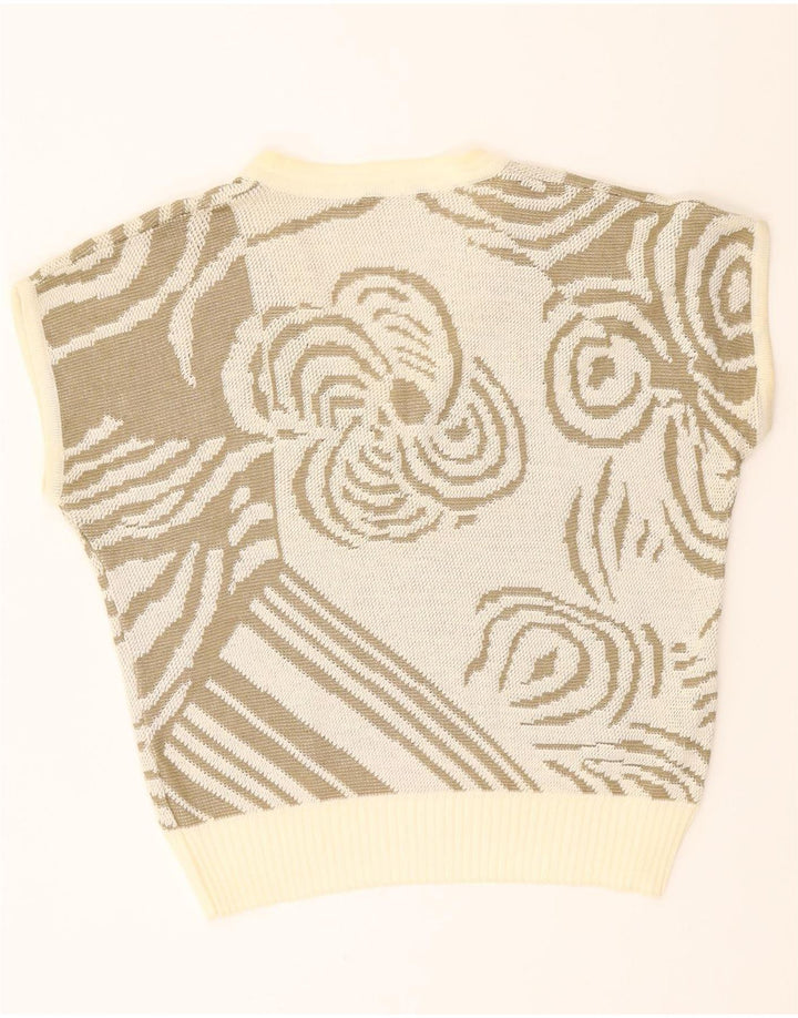 VINTAGE Womens Abstract Pattern Vest Tank Top UK 16 Large Green Vintage Vintage and Second-Hand Vintage from Messina Hembry 