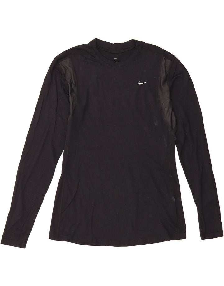 NIKE Womens Top Long Sleeve US 12/14 Large Black Colourblock Nylon Vintage Nike and Second-Hand Nike from Messina Hembry 