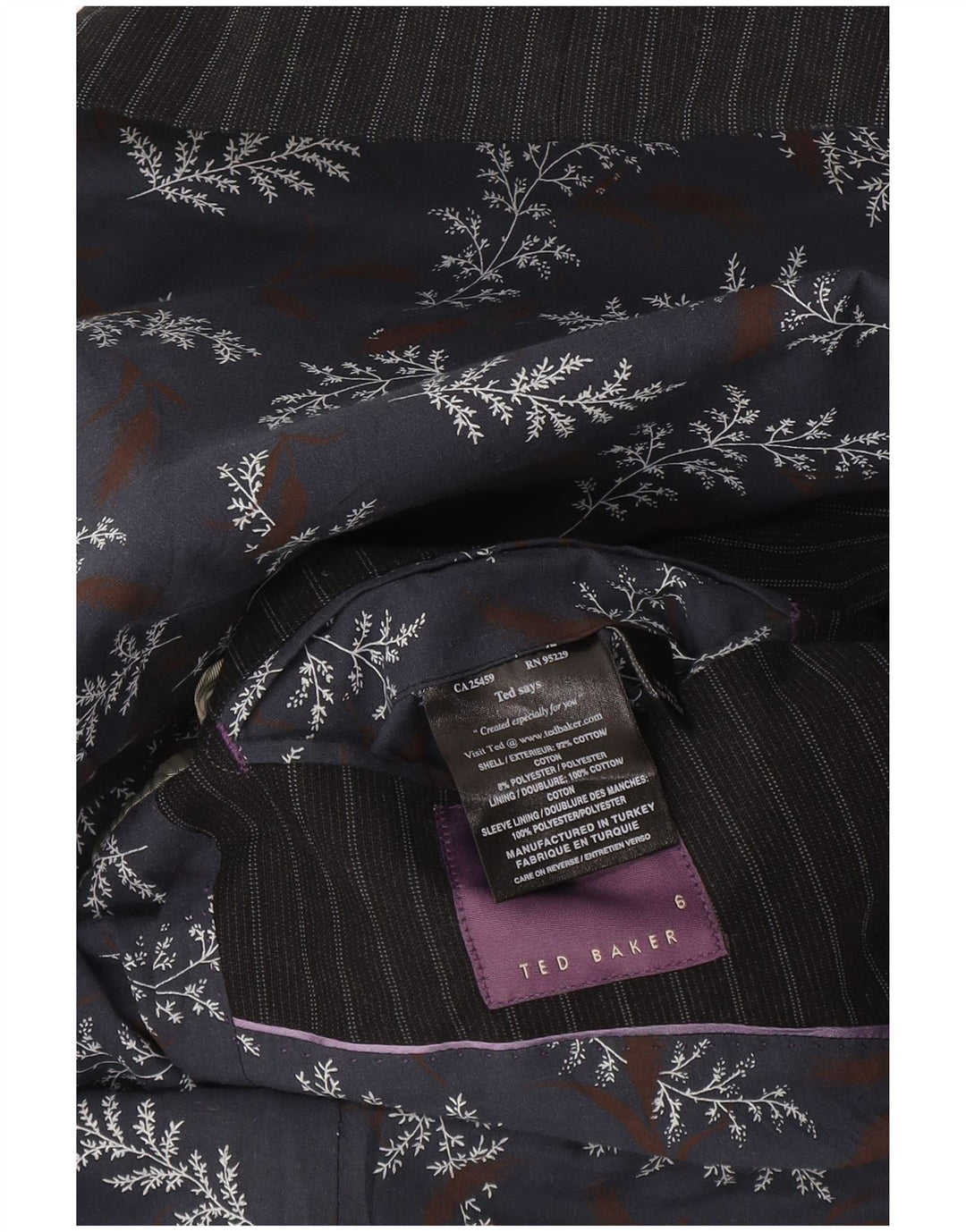 Ted Baker muška jakna sa 2 gumba Vel. 6 2XL tamnoplavi pamuk na pruge