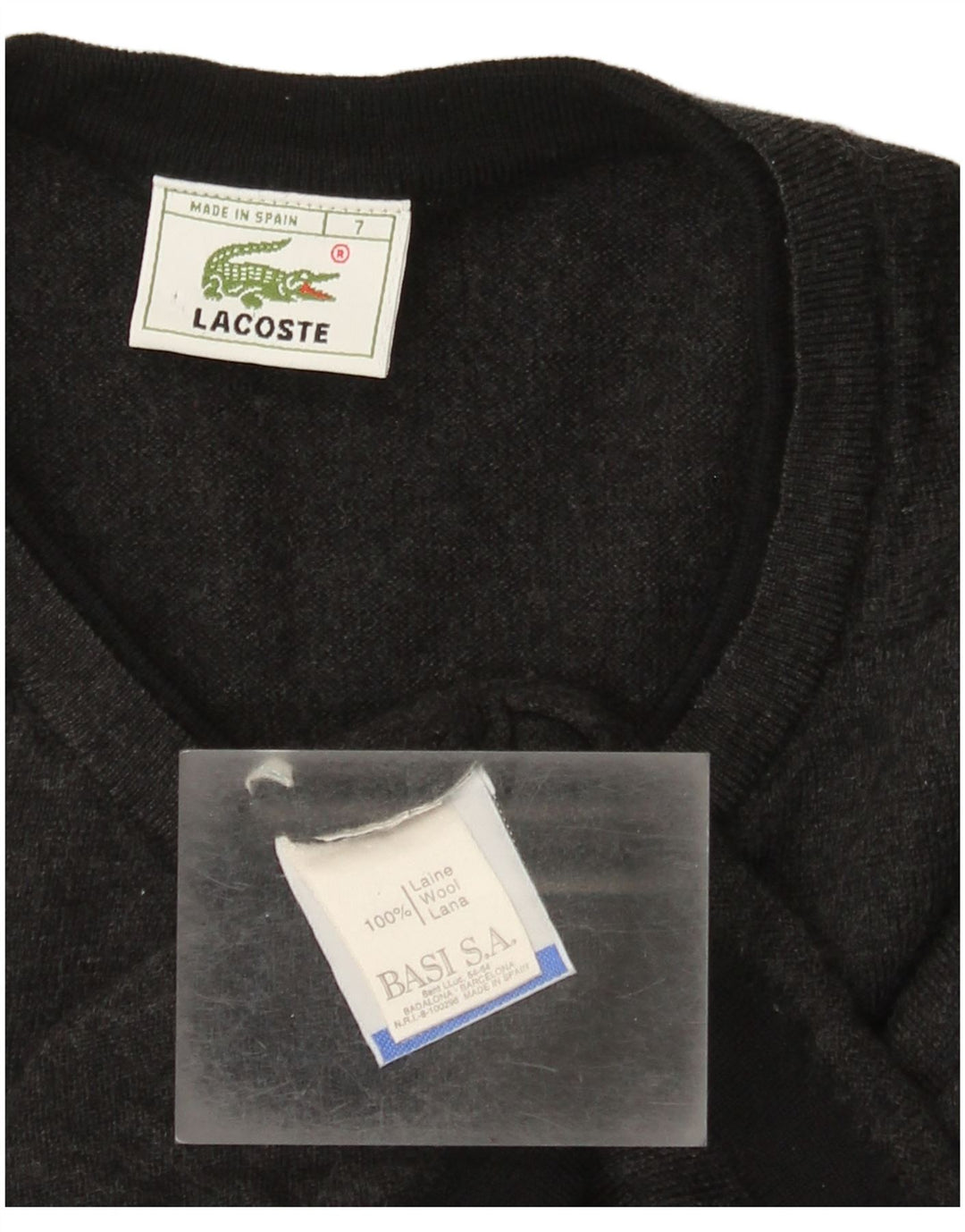 Lacoste muški džemper s V-izrezom veličina 7 2XL siva vunena