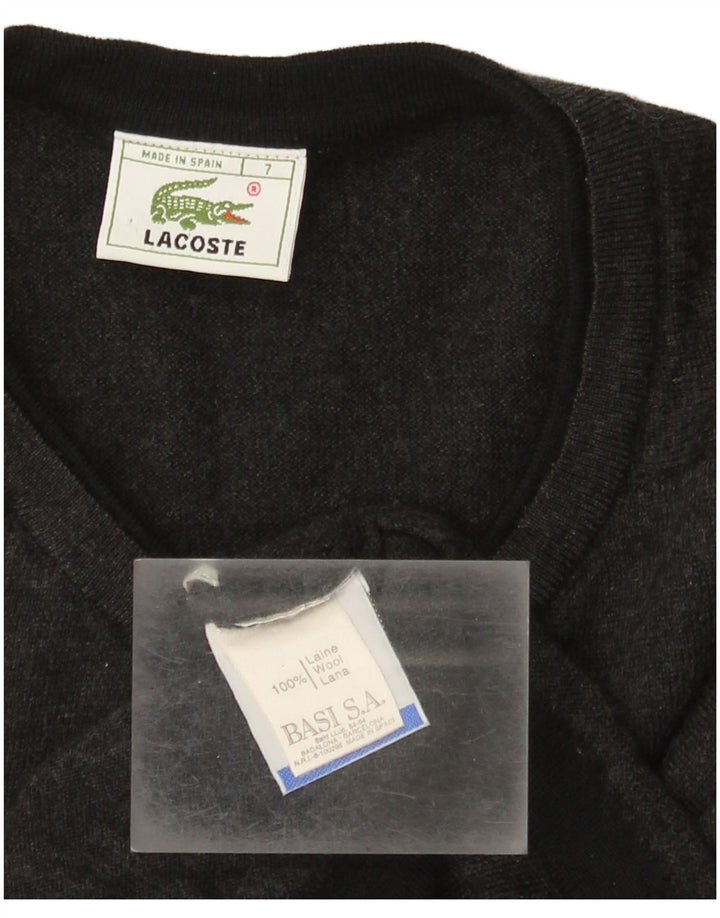 Lacoste muški džemper s V-izrezom veličina 7 2XL siva vunena