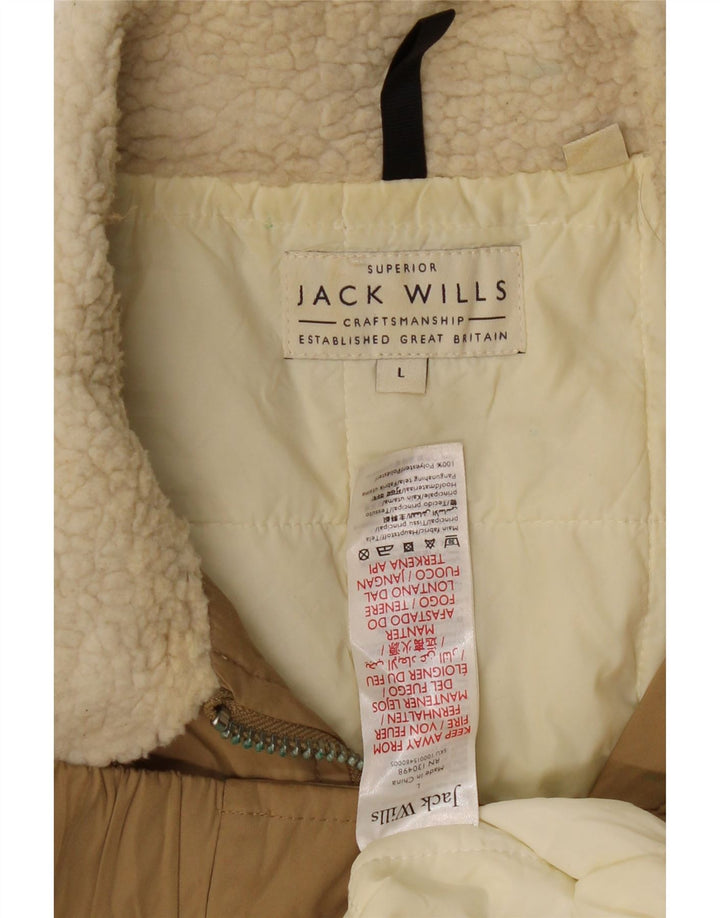 Jack Wills muška bomber jakna UK 40 veliki bež poliester
