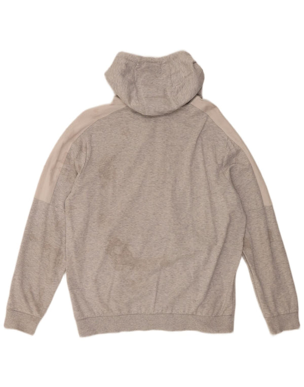 Hugo Boss muški pulover s kapuljačom s patentnim zatvaračem 2XL sivi pamuk u blokovima boja