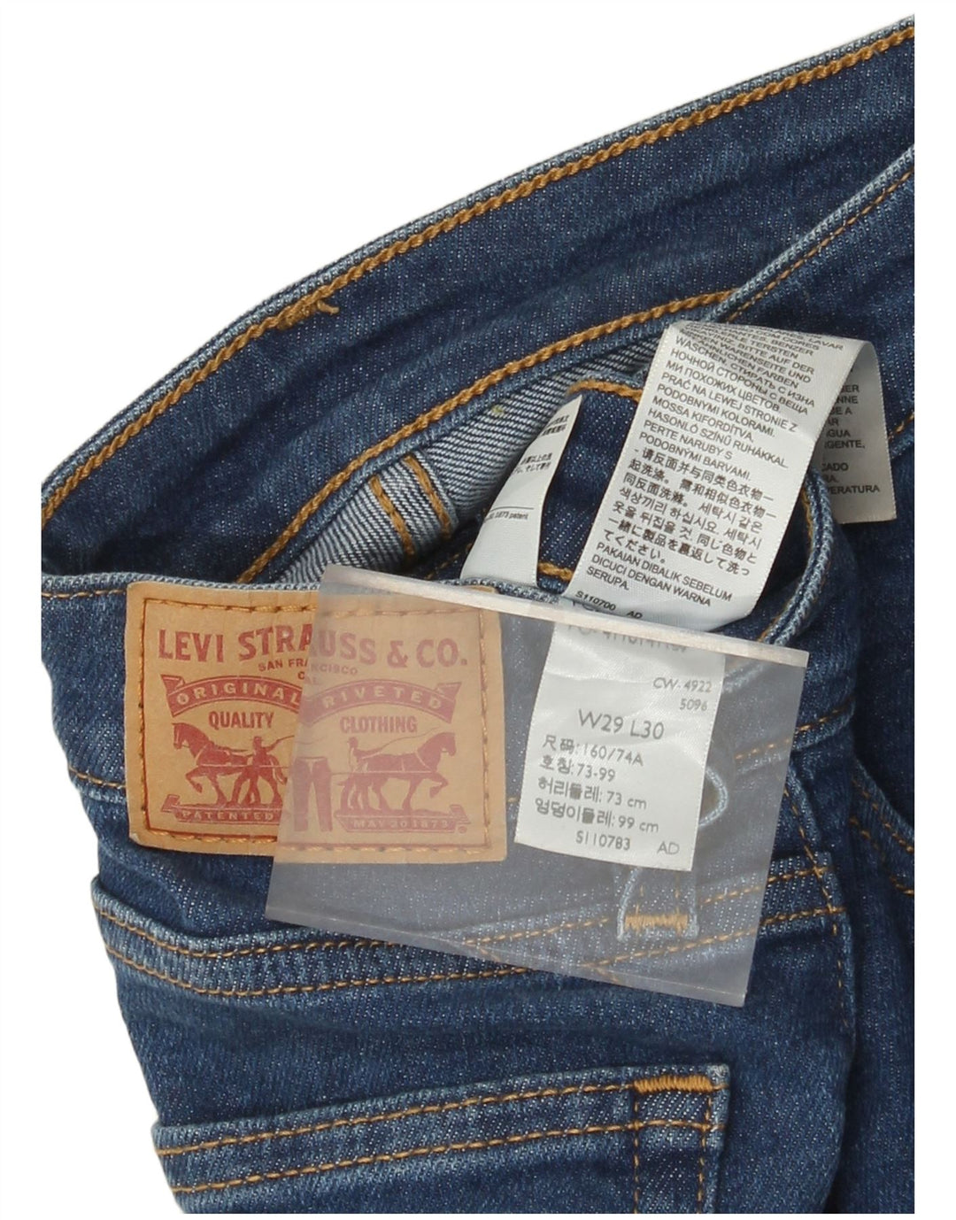 LEVI'S ženske uske traperice W29 L30 plavi pamuk