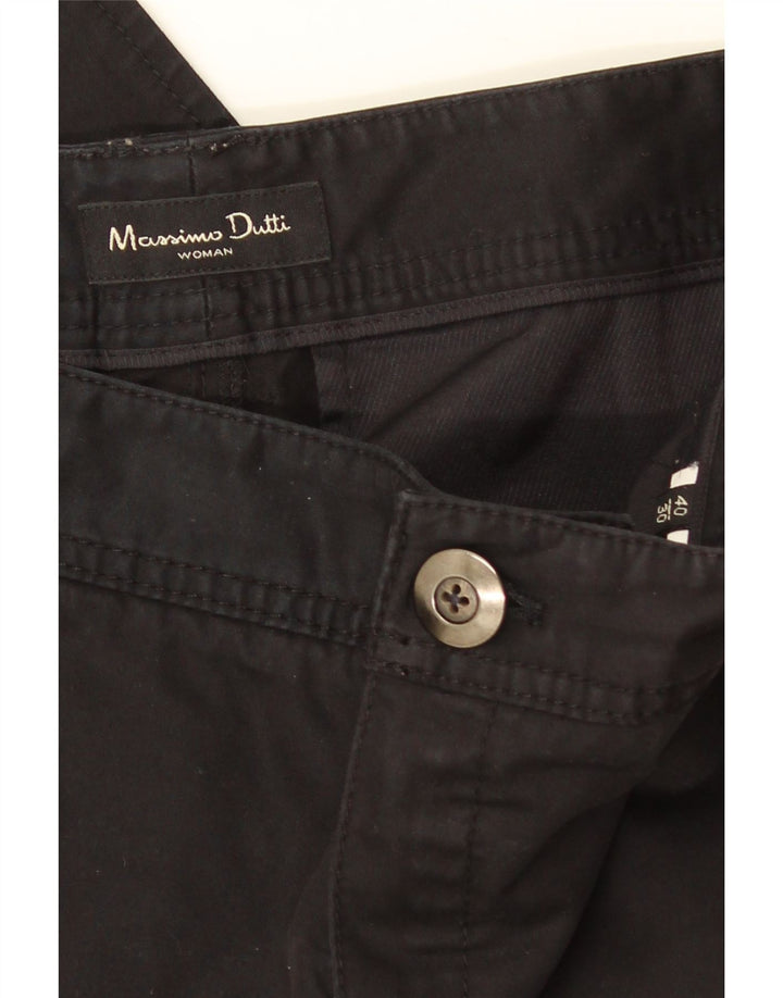 Ženske ravne chino hlače Massimo Dutti EU 40 srednje W30 L30 crne