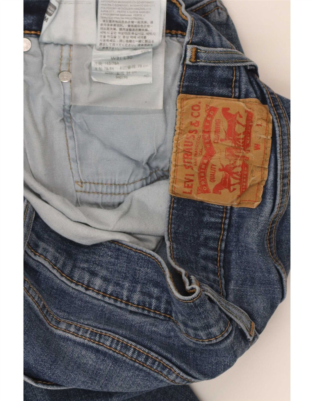 Levi's muške ravne traperice W31 L30 plavi pamuk