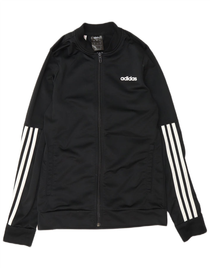 Gornja jakna od trenirke Adidas za dječake 13-14 godina, crni poliester