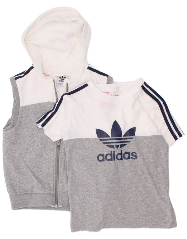 Adidas 2-dijelni komplet s kapuljačom za dječake, 3-4 godine, sivi pamuk