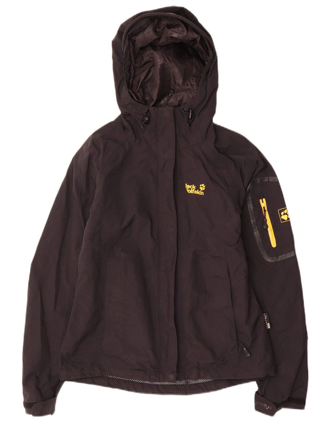 Jack Wolfskin ženska kišna jakna s kapuljačom UK 8 Mala crna poliamidna