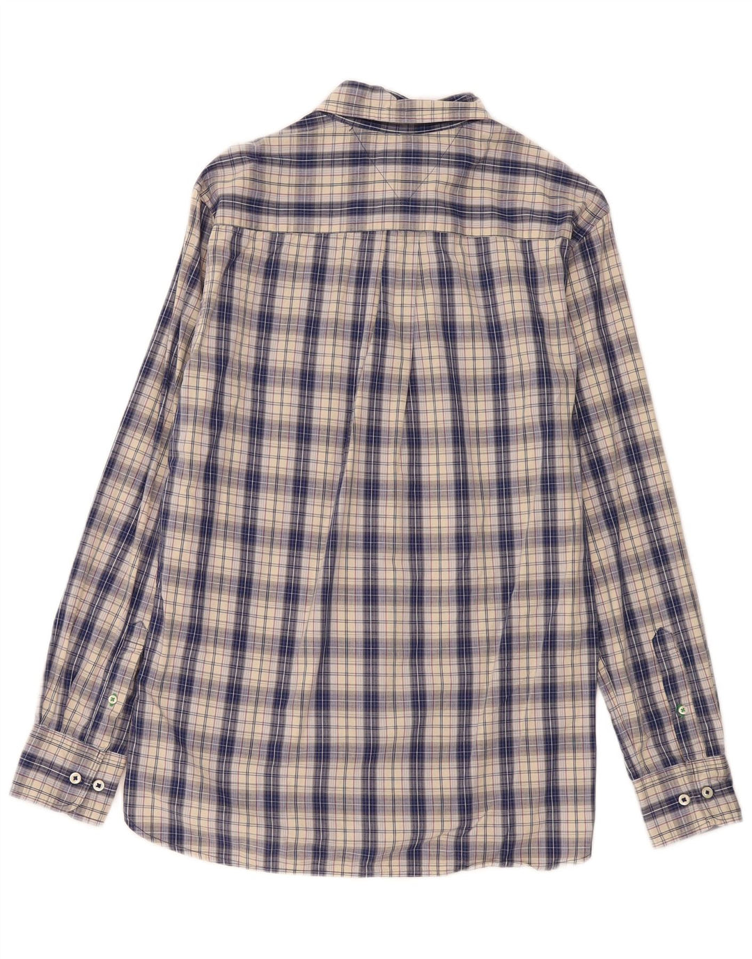 Tommy Hilfiger Mens Custom Fit Shirt Medium Blue Check Cotton