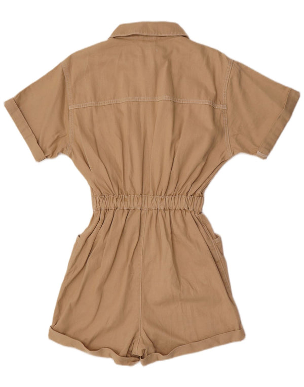 Topshop ženski kombinezon kratkih rukava UK 8 Small Beige Cotton