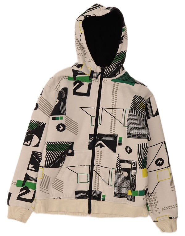 Quiksilver Boys Graphic Zip Hoodie pulover 15-16 Years White Geometric