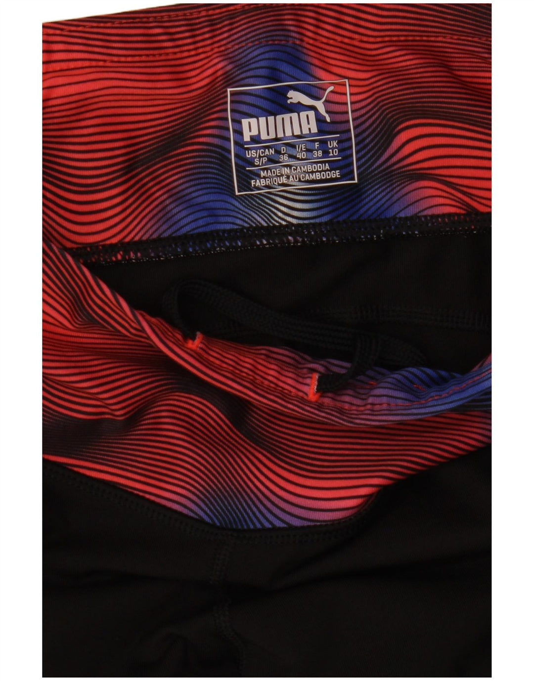 Puma ženske tajice s apstraktnim uzorkom UK 10 Small Black Colourblock