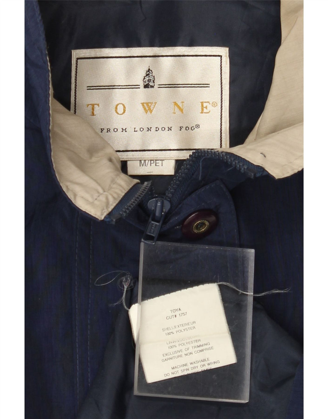 LONDON FOG Ženska Towne velika vjetrovka kaput UK 14 srednje tamnoplava