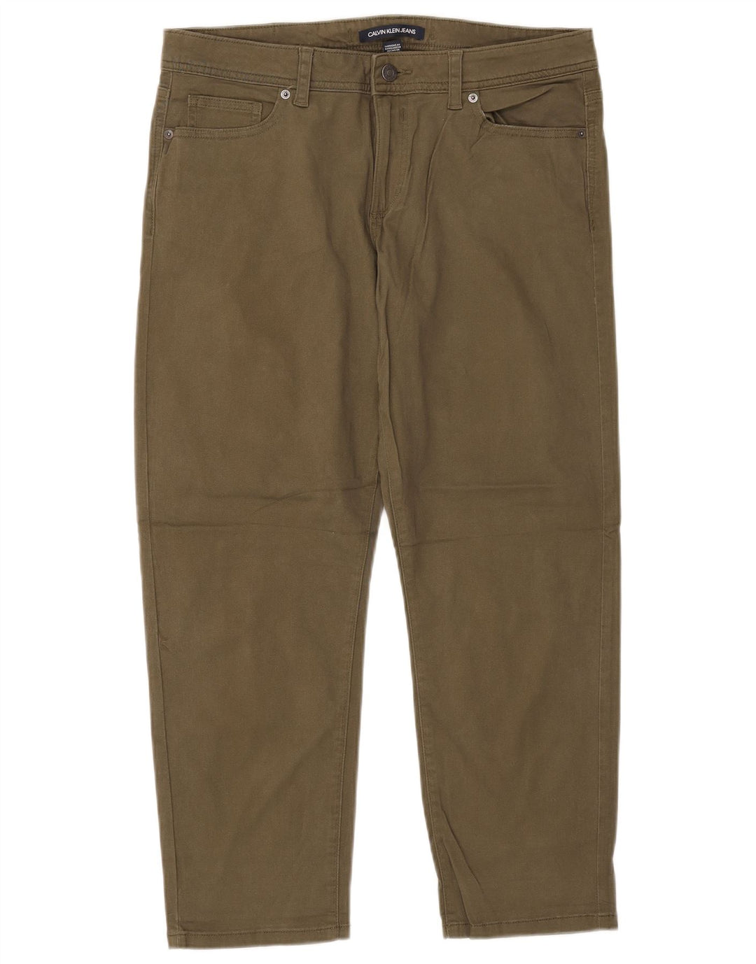 CALVIN KLEIN Ženske skraćene sužene hlače US 12 Large W34 L26 Kaki