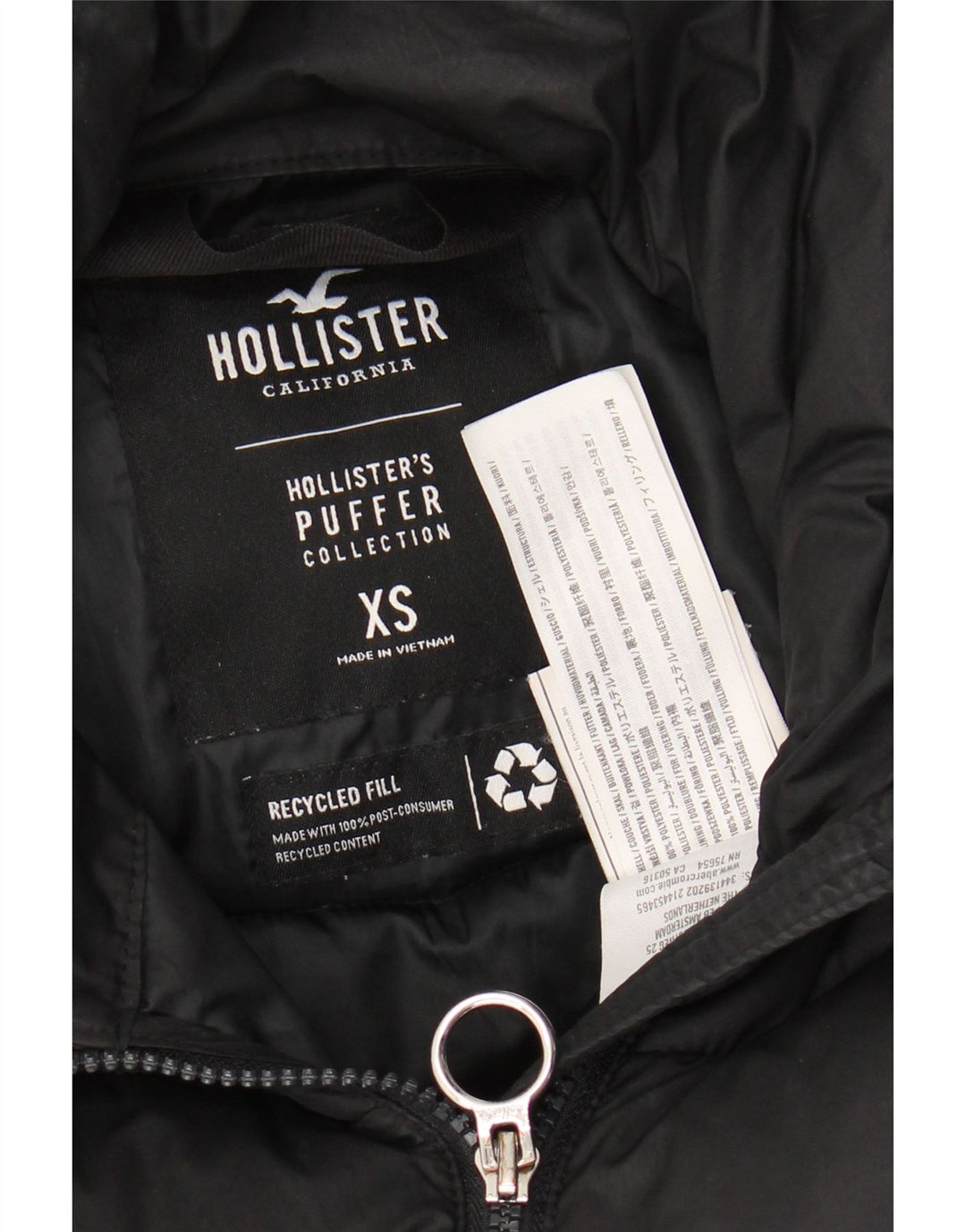 HOLLISTER Ženska prevelika podstavljena jakna UK 6 XS crni poliester