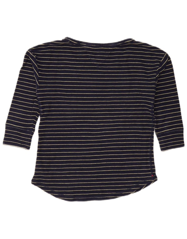 Tommy Hilfiger Ženska majica s 3/4 rukavima UK 10 Mali tamnoplavi pamuk na pruge