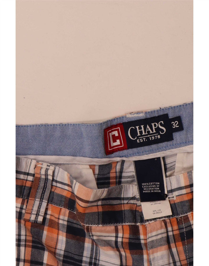 Chaps Mens Chino kratke hlače W32 srednje tamnoplave karirane