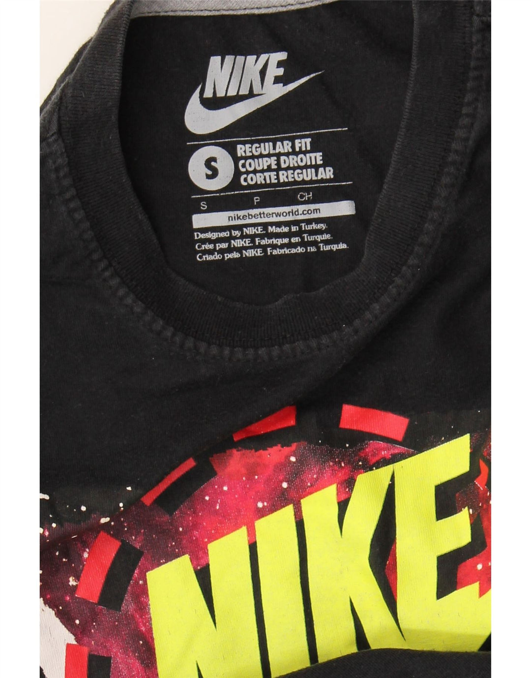 NIKE Mens Regular Fit Graphic T-Shirt Top Small Black Vintage Nike and Second-Hand Nike from Messina Hembry 