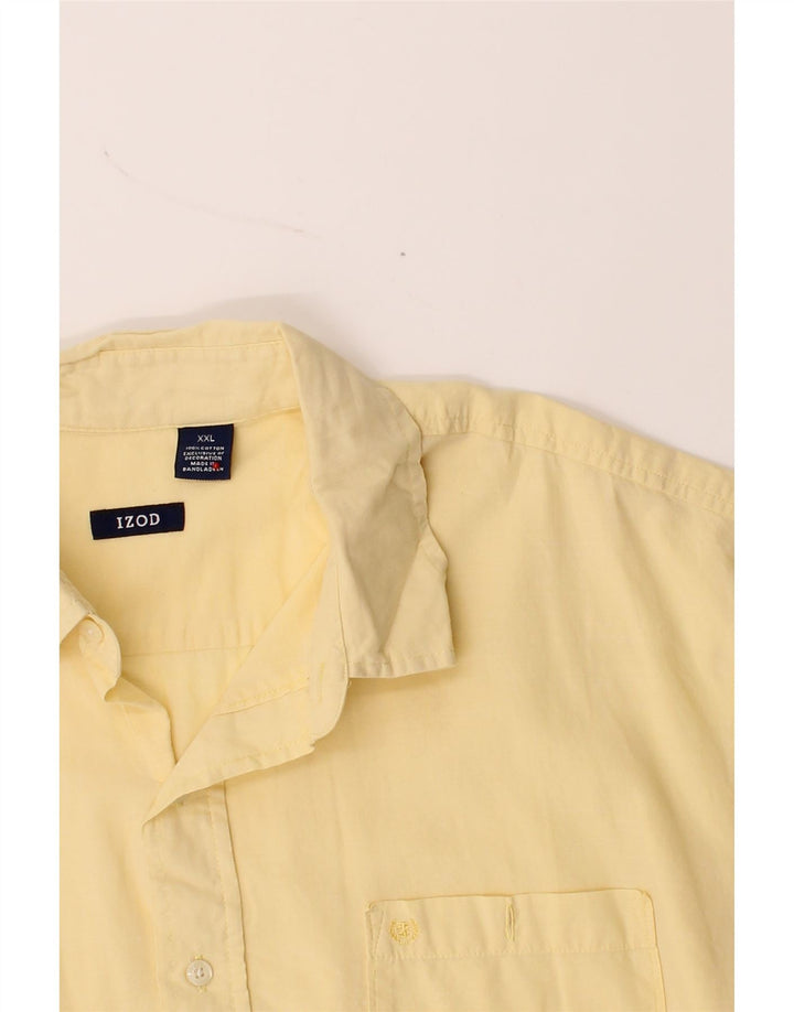 IZOD Mens Short Sleeve Shirt 2XL Yellow Cotton Vintage Izod and Second-Hand Izod from Messina Hembry 