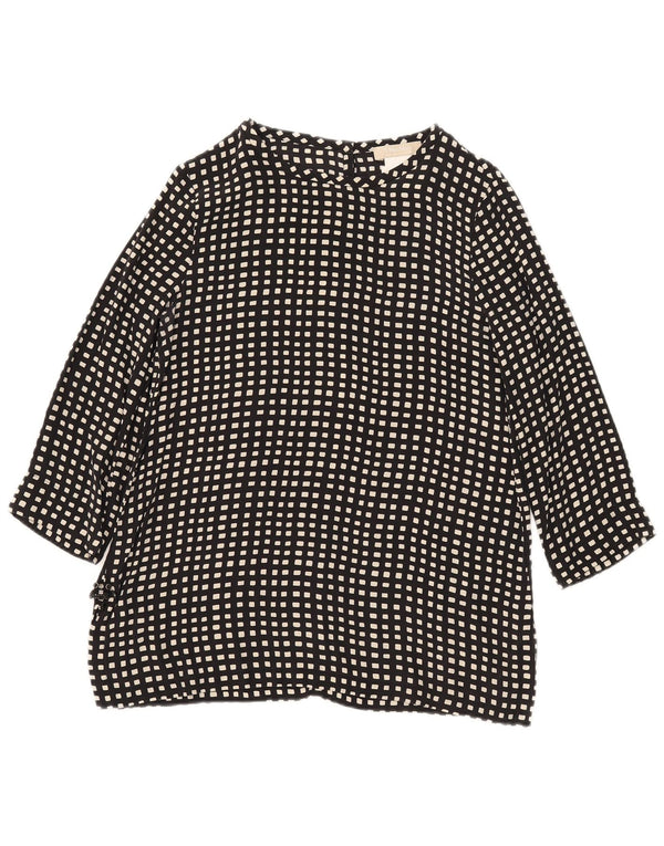 Max Mara ženska majica s 3/4 rukavima UK 10 Mala crna svilena geometrijska majica