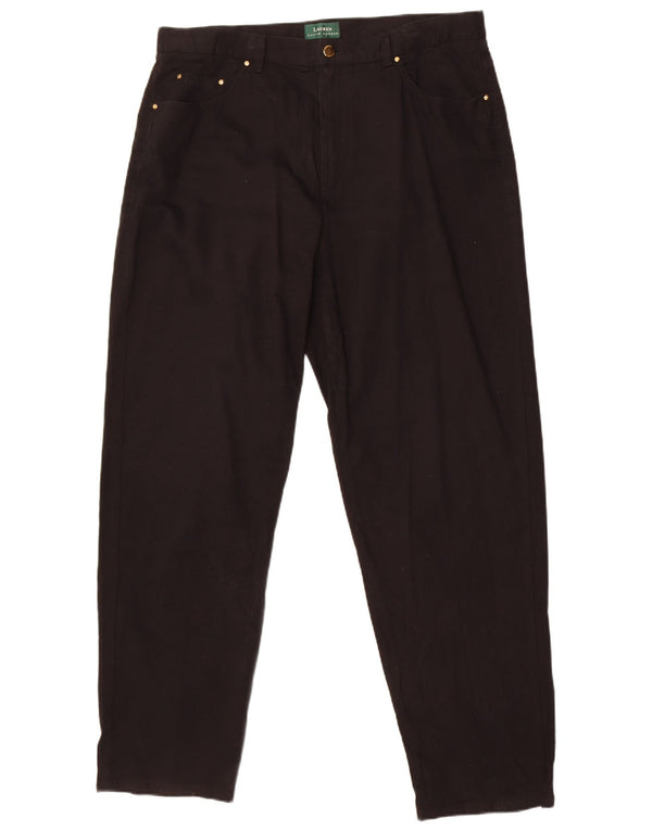 Ralph Lauren ženske ravne ležerne hlače US 16 2XL W38 L31 crni pamuk