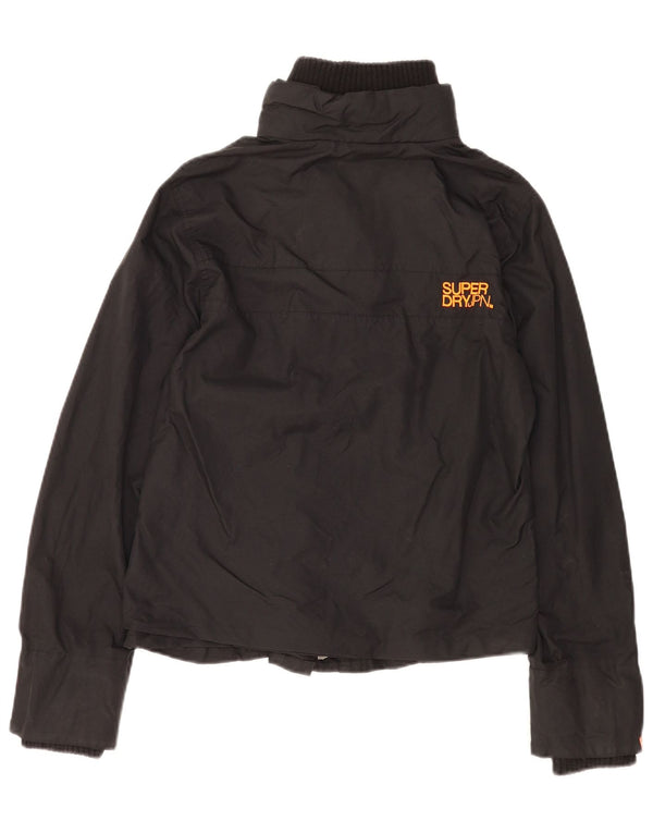 Superdry ženska kišna jakna s grafičkim motivima UK 16 velika crna najlonska