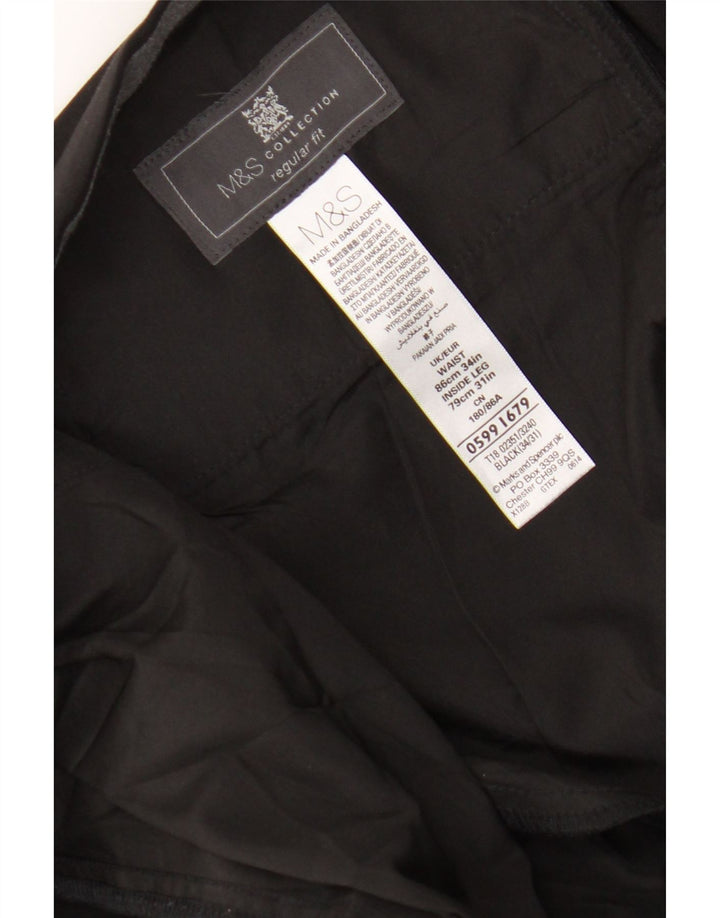 Marks & Spencer muške hlače standardnog kroja W34 L27 crni poliester