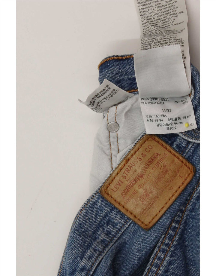 Levi's ženske kratke traper hlače 501 W27 male plave boje pamuka
