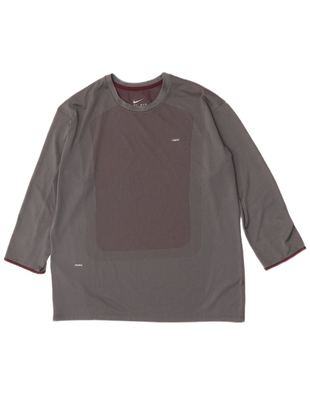 Nike Muška majica s 3/4 rukavima 2XL u sivoj boji