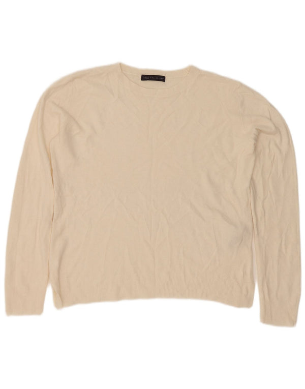 Marks & Spencer ženski džemper s veznim izrezom UK 14 Large Off White