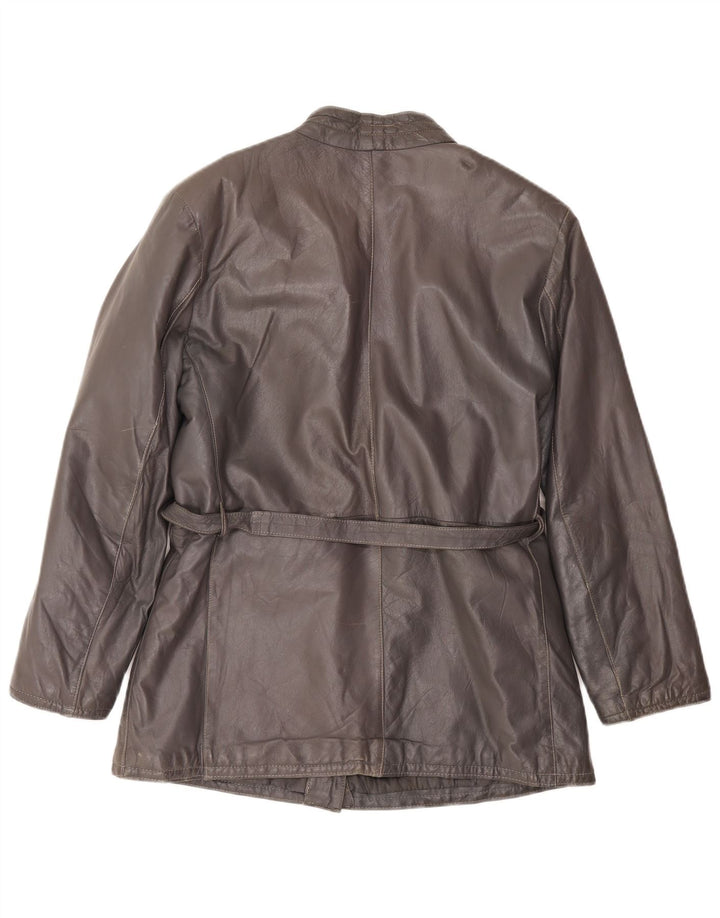 Vintage ženska kožna jakna UK 16 velika siva