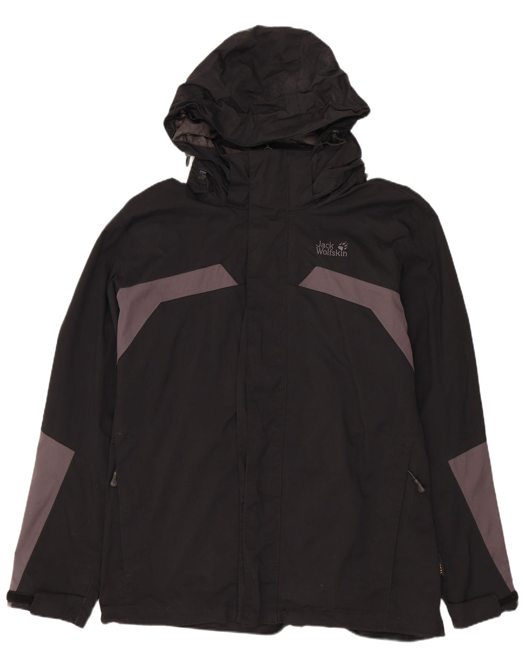 JACK WOLFSKIN Muška kišna jakna s kapuljačom UK 36/38 srednje crna boja