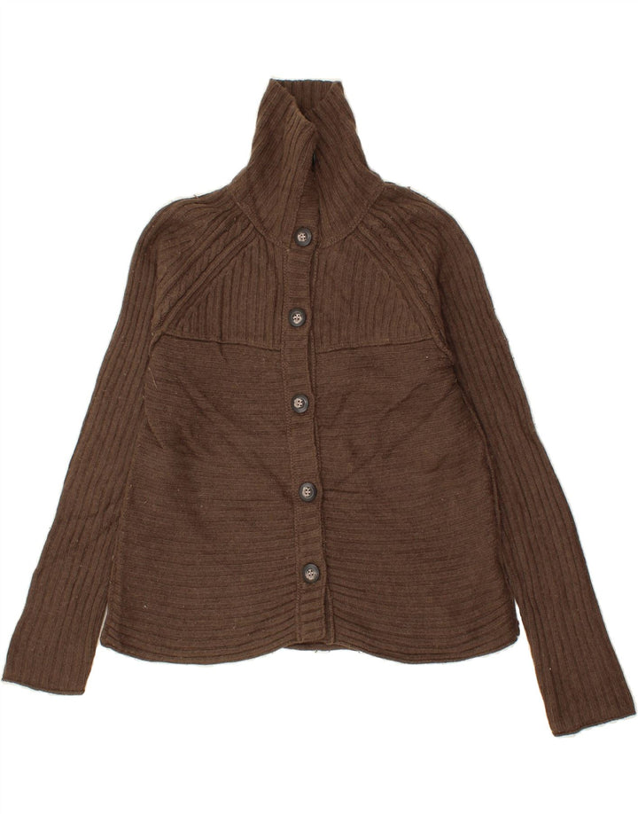 FAT FACE Womens Cardigan Sweater UK 12 Medium Brown Wool Vintage Fat Face and Second-Hand Fat Face from Messina Hembry 