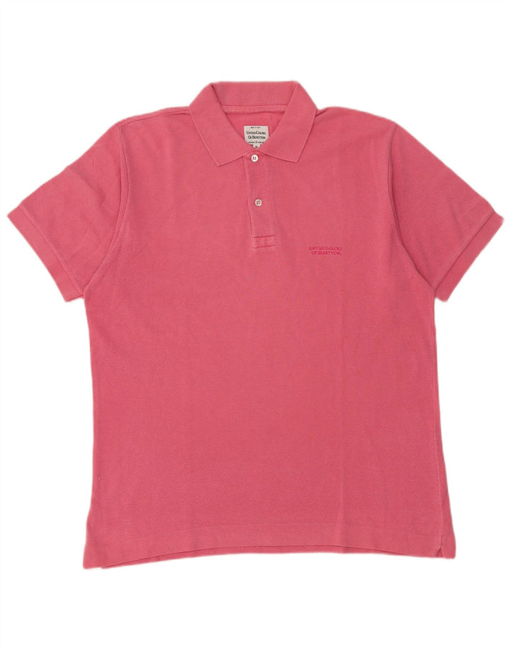 Benetton muška polo majica Mala ružičasta pamučna