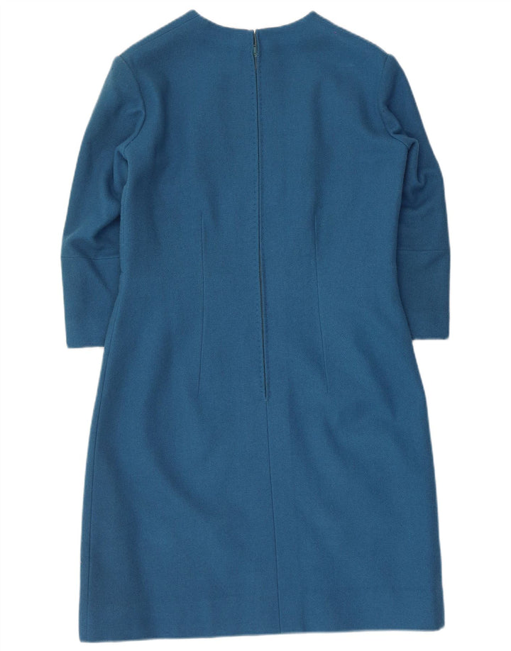 VINTAGE ženska haljina s plaštom 3/4 rukava UK 12 srednje plava
