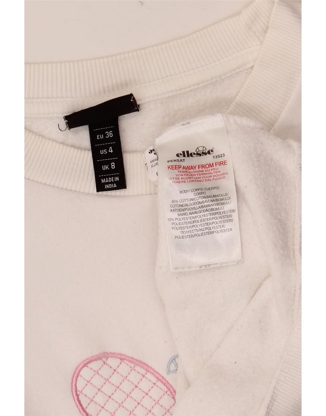 ELLESSE Ženska prekomjerna trenirka s motivima UK 8 Mali bijeli pamuk