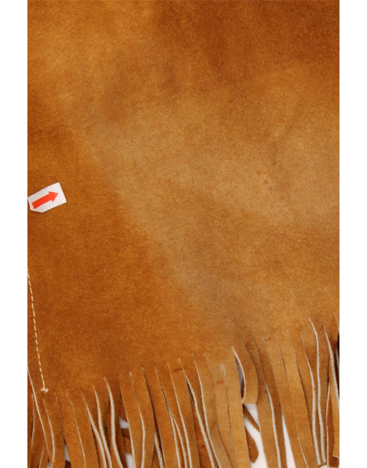 VINTAGE ženski prsluk od brušene kože UK 10 Small Brown