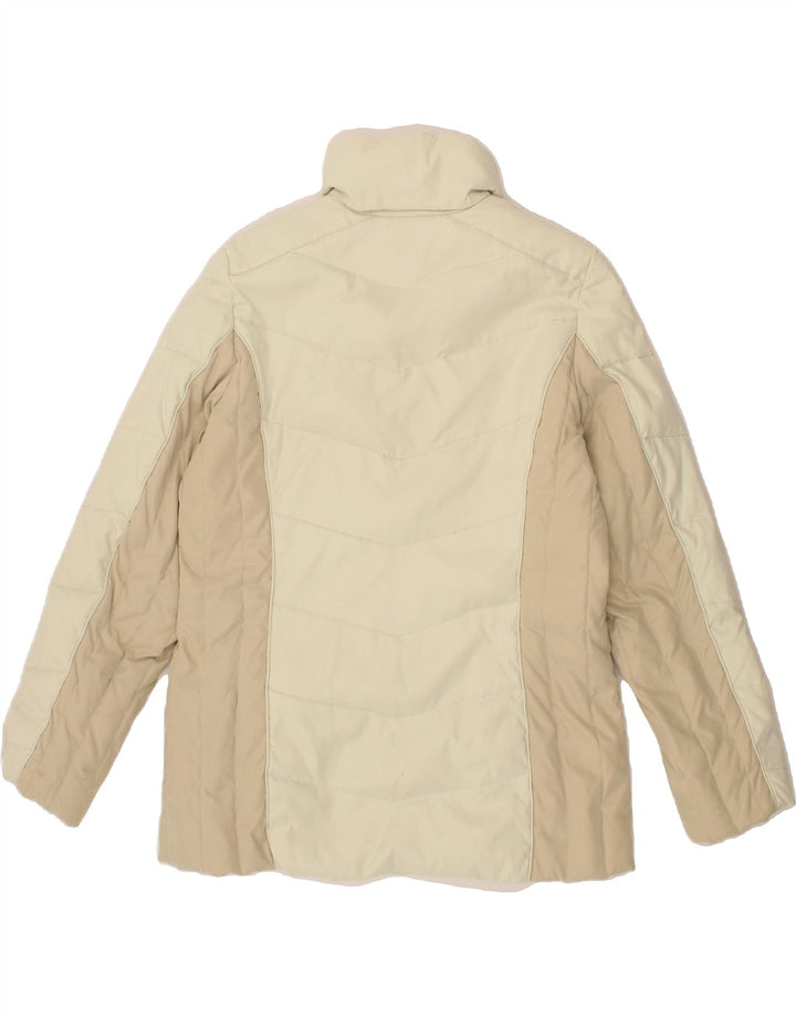 PAUL & SHARK Womens Padded Jacket UK 10 Small Beige Colourblock Vintage Paul & Shark and Second-Hand Paul & Shark from Messina Hembry 