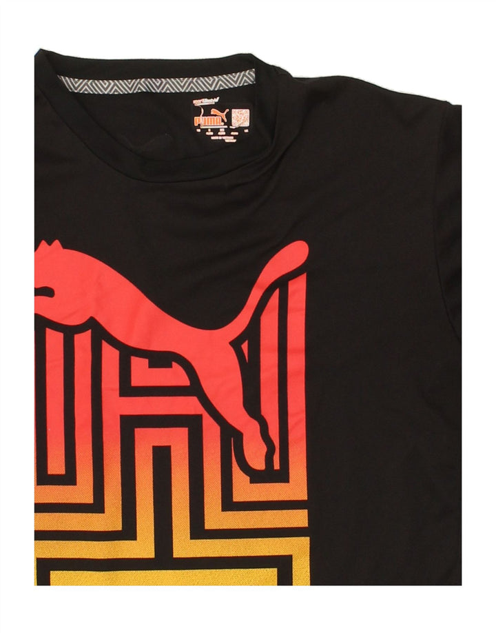 PUMA Mens Graphic T-Shirt Top IT 48/50 Medium Black Polyester Vintage Puma and Second-Hand Puma from Messina Hembry 