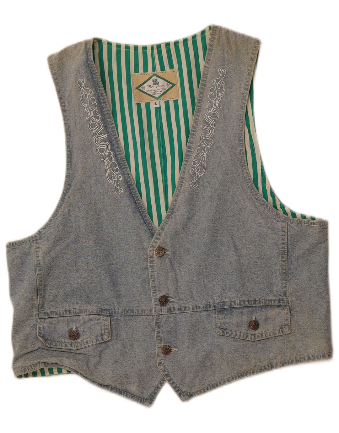 WAMPUM Ženski prsluk UK 16 Veliki plavi pamuk