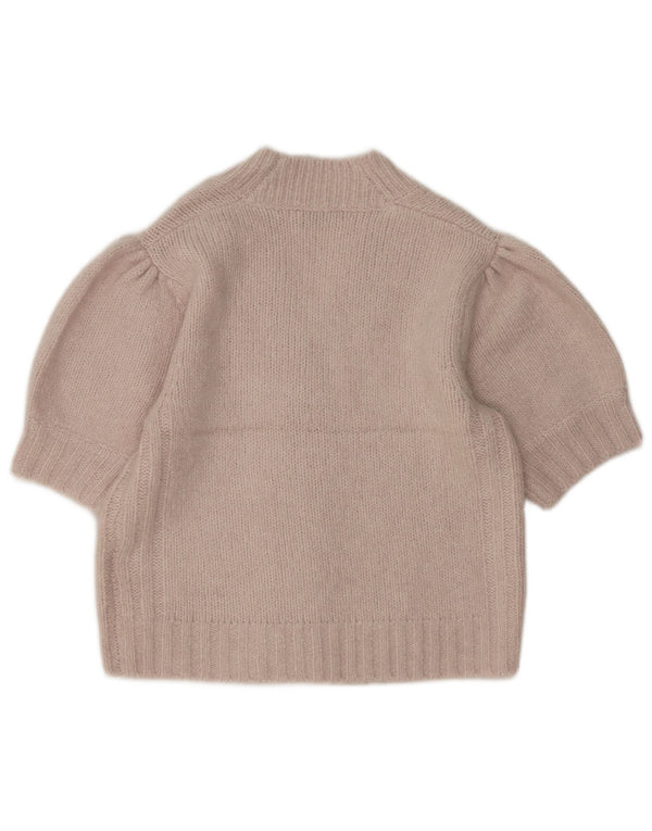 MINT VELVET Ženski kardigan džemper kratkih rukava UK 10 Mali ružičasti poliamid