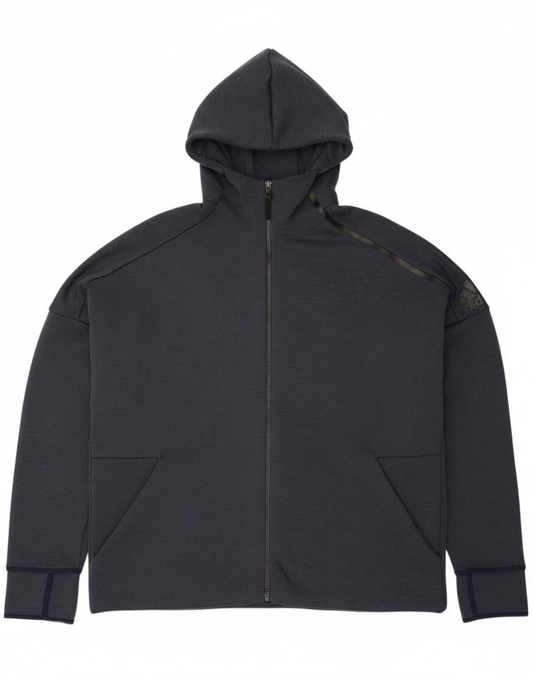 Adidas muški pulover s kapuljačom na patentni zatvarač 2XL tamnoplavi poliester